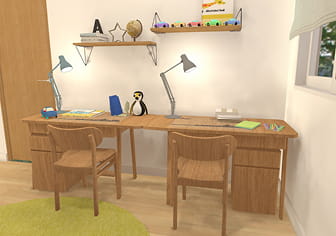 子ども部屋の3Dインテリアサンプル